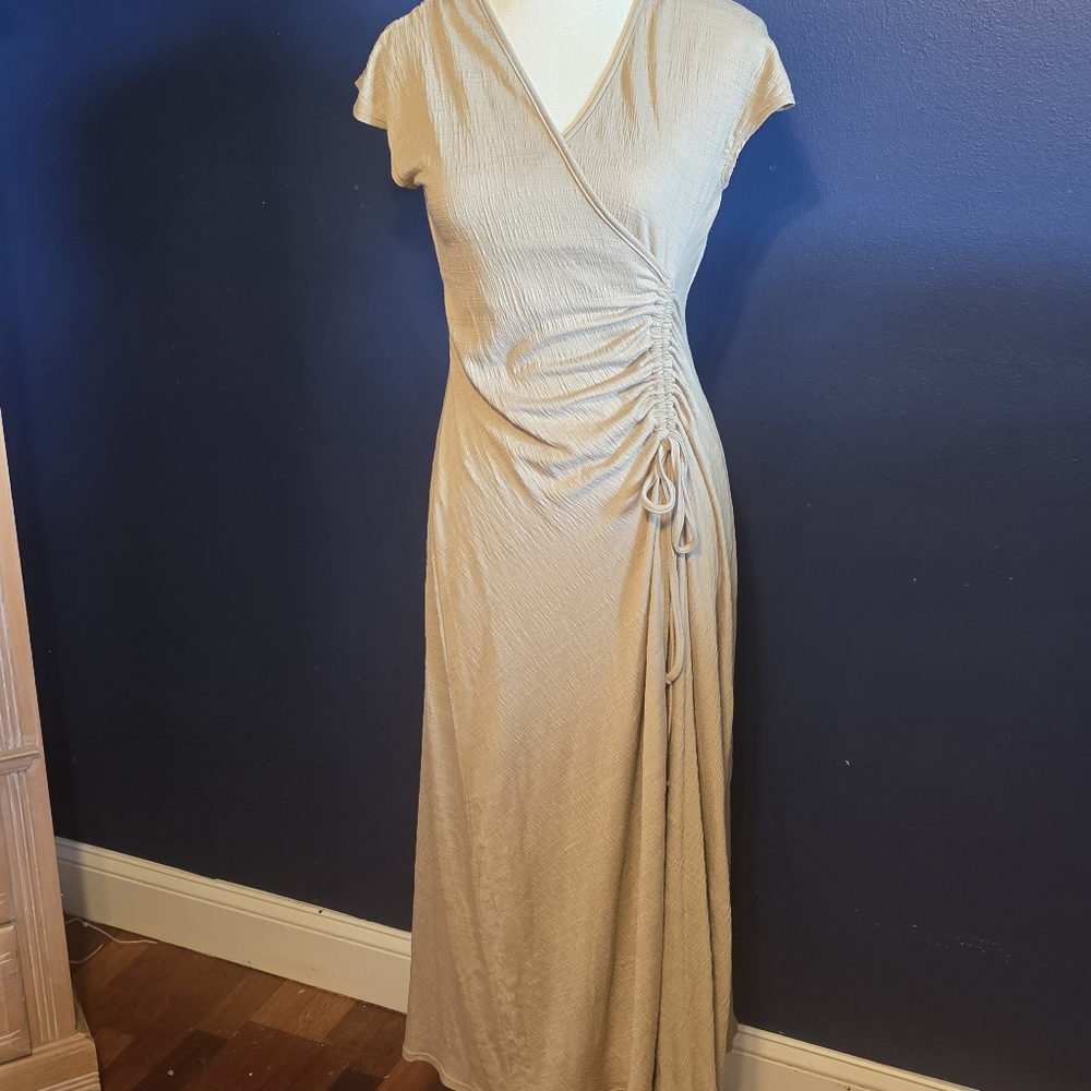 Max Studio Cream High Low Sundress with Cowl Neck
